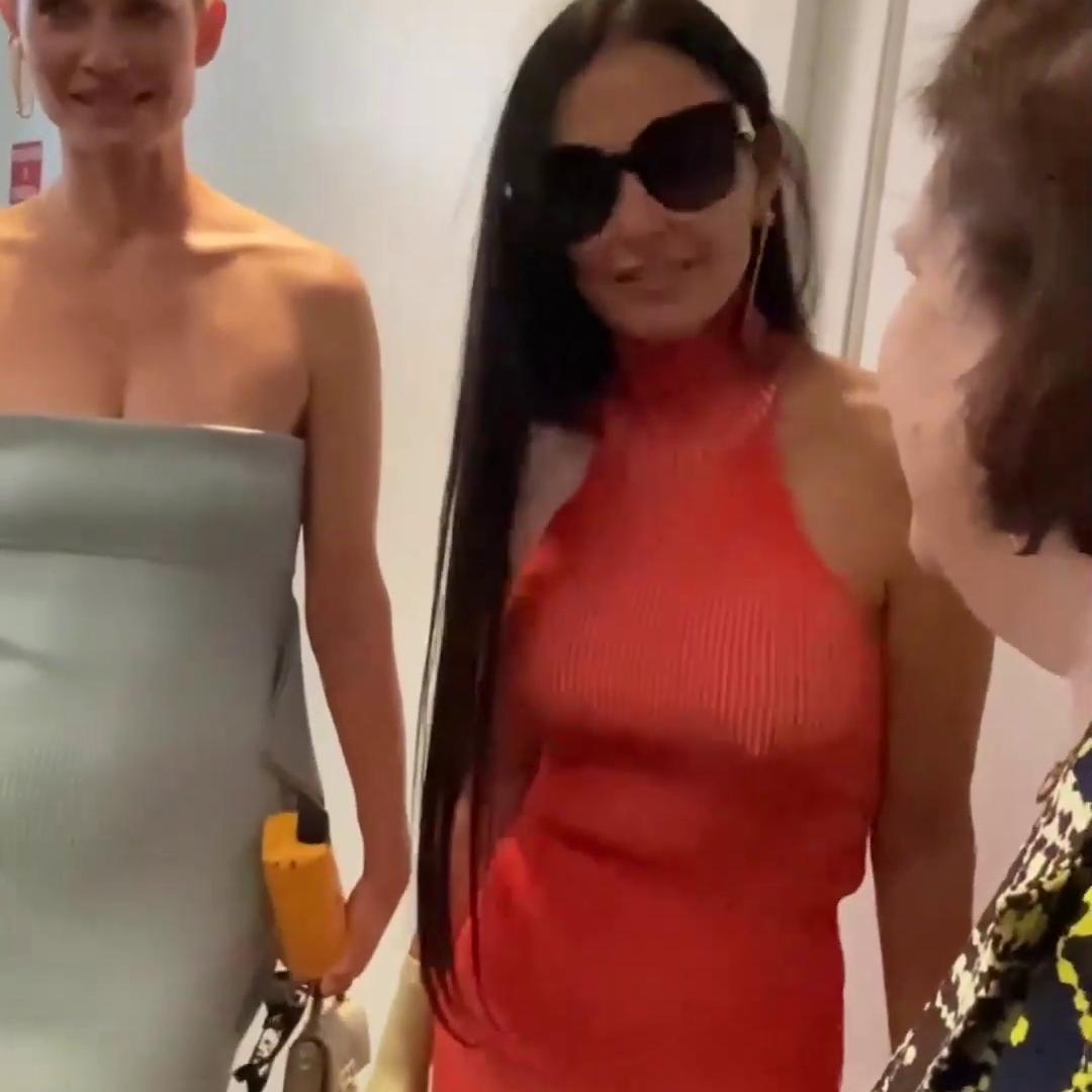 Demi Moore Flaunts Her Pokies at the Fendi SpringSummer  Fashion Show