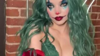 Dove Cameron Looks Hot in a Sexy Joker Costume at the Halloween Party