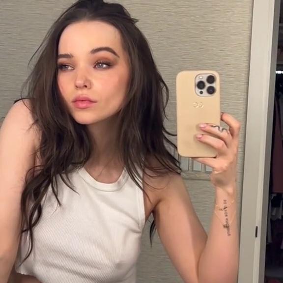 Dove Cameron Shows Her Pokies in a New Selfie Shoot
