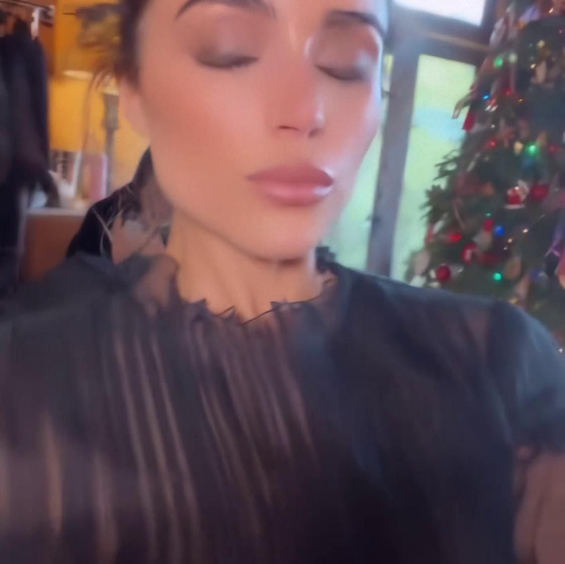 Olivia Culpo Flashes Her Nude Boobs as She Poses in a See Through Dress