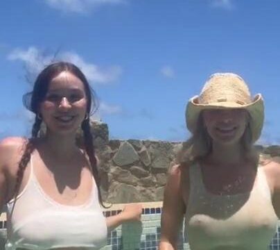 Daisy Keech No Bra See Through In The Pool Video Leaked